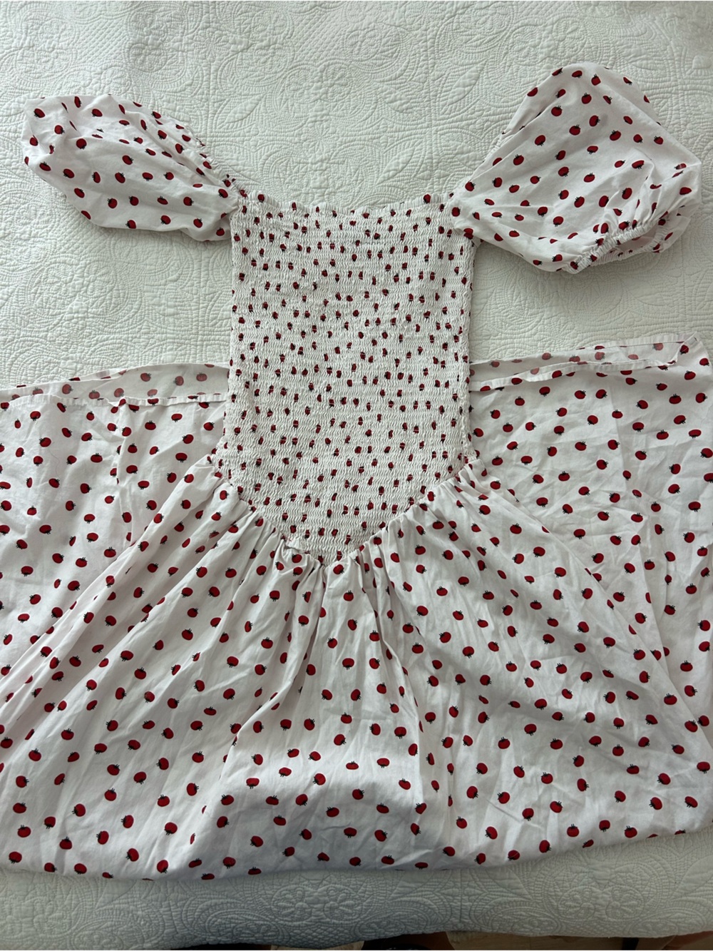 O.p.t. Smocked Nan Maxi Dress Tomato Print